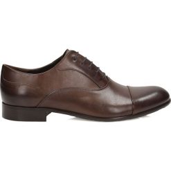 Brązowe półbuty wizytowe. Pomarańczowe buty wizytowe męskie marki Kazar, z aplikacjami, ze skóry, eleganckie, bez zapięcia. Za 449,00 zł.
