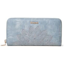 Desigual Portfel Damski Niebieski Mone Atila Fiona. Niebieskie portfele damskie marki Desigual, bez wzorów. Za 249,00 zł.