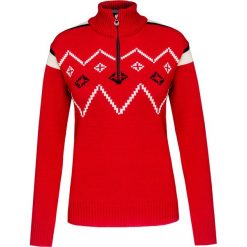Sweter DALE OF NORWAY SEEFELD. Czerwone swetry damskie Dale of Norway, na zimę, w paski, z wełny, eleganckie, z krótkim rękawem, krótkie, bez kaptura. W wyprzedaży za 770,00 zł.