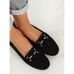 Mokasyny damskie czarne LACRUZ. Czarne mokasyny damskie FunKee.pl, z zamszu, eleganckie. Za 100,99 zł.