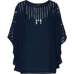 Tunika z cekinami bonprix ciemnoniebieski. Niebieskie tuniki damskie bonprix. Za 129,99 zł.