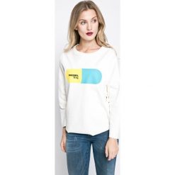 Diesel - Bluza. Szare bluzy rozpinane damskie Diesel, l, z nadrukiem, z bawełny, bez kaptura. W wyprzedaży za 269,90 zł.