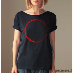 S-XXL Koło czerwone czarny Krótki Oversize. Czerwone t-shirty damskie Pakamera, s, z nadrukiem, bez kołnierzyka. Za 85,00 zł.