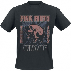 Pink Floyd Animals Tour 1977 T-Shirt czarny. Czarne t-shirty męskie marki Pink Floyd, xl. Za 74,90 zł.