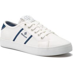 Tenisówki GANT - Zoee 18538445 Wht/Indigo Blue G315. Białe półbuty damskie GANT, bez wzorów, z gumy, bez zapięcia. W wyprzedaży za 209,00 zł.