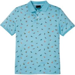 Shirt polo z nadrukiem bonprix jasnoniebieski z nadrukiem. Fioletowe koszulki męskie bonprix, xl, z nadrukiem, polo, bez rękawów. Za 59,99 zł.