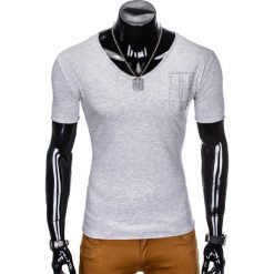 T-SHIRT MĘSKI Z NADRUKIEM S956 - SZARY. Szare t-shirty męskie z nadrukiem marki Ombre Clothing, m. Za 29,00 zł.