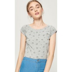 T-shirty damskie: Koszulka z nadrukiem all over - Jasny szar
