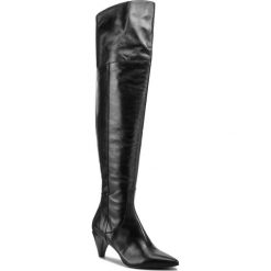 Muszkieterki ZINDA - 3756 Softy Negro. Czarne kozaki damskie Zinda, ze skóry, przed kolano, na wysokim obcasie, na obcasie, bez zapięcia. W wyprzedaży za 569,00 zł.
