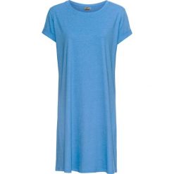 Sukienka shirtowa bonprix lazurowy. Niebieskie sukienki damskie bonprix, bez wzorów, bez kołnierzyka, z krótkim rękawem, krótkie, mini. Za 44,99 zł.