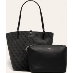 Guess Jeans - Torebka. Pomarańczowe torby damskie na zakupy Guess Jeans, z aplikacjami, z bawełny, duże, bez dodatków. Za 649,90 zł.