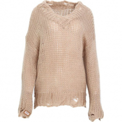 Beżowy Sweter Obeisance. Brązowe swetry klasyczne damskie Born2be, l. Za 79,99 zł.
