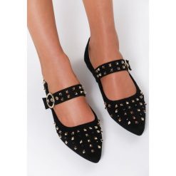 Czarne Balerinki Like A Star. Czarne baleriny damskie Renee, bez wzorów, retro, bez obcasa, na płaskiej podeszwie. Za 59,99 zł.