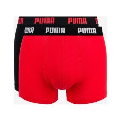 Puma 2-pack Bokserki Czarny Czerwony. Czerwone bokserki męskie Puma, bez wzorów, z elastanu. Za 76,95 zł.