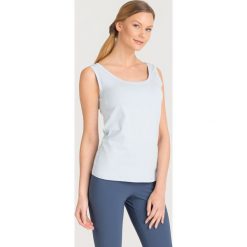 TOP SVEZIA Max Mara Leisure. Niebieskie bluzki damskie Max Mara Leisure, s, z aplikacjami, z elastanu, z okrągłym kołnierzem. Za 203,40 zł.