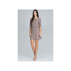 Sukienka M618 Mocca. Pomarańczowe sukienki damskie FIGL, na co dzień, xl, bez wzorów, eleganckie, z falbankami, bez rękawów. Za 169,00 zł.