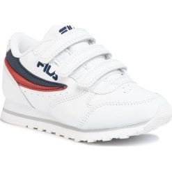 Sneakersy FILA - Orbit Velcro Low Kids 1010785.98F White/Dress Blue. Białe półbuty dziewczęce Fila, na rzepy. Za 189,00 zł.