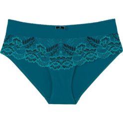 Figi: Figi "panty" bonprix turkusowo-kobaltowy - czarny