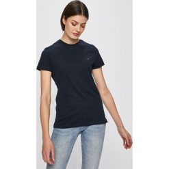 Tommy Hilfiger - Top. Niebieskie bluzki damskie TOMMY HILFIGER, s, bez wzorów, z bawełny, z okrągłym kołnierzem. W wyprzedaży za 129,90 zł.