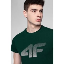 T-shirt męski TSM312 - ciemna zieleń. Żółte t-shirty męskie m, bez wzorów, bez kołnierzyka. Za 49,99 zł.