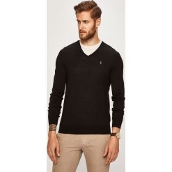 Polo Ralph Lauren - Sweter. Czarne swetry męskie Polo Ralph Lauren, s, bez wzorów, z wełny, polo, bez kaptura. W wyprzedaży za 499,90 zł.