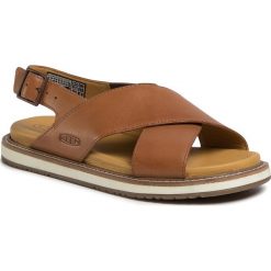 Sandały KEEN - Lana Cross Strap Sandal 1022585 Tortoise Shell/Silver Brich. Pomarańczowe klapki damskie Keen, bez wzorów, ze skóry, bez obcasa. Za 379,00 zł.