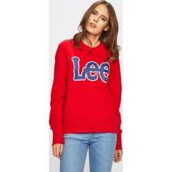 Lee - Bluza. Czerwone bluzy damskie z nadrukiem marki Lee, s, z bawełny, bez kaptura. Za 239,90 zł.
