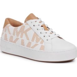 Sneakersy MICHAEL MICHAEL KORS - Poppy Lace Up 43T0POFS1B Peanut. Białe półbuty damskie MICHAEL Michael Kors, ze skóry ekologicznej. Za 679,00 zł.