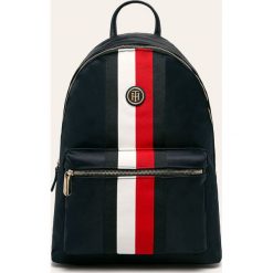 Tommy Hilfiger - Plecak. Niebieskie plecaki damskie TOMMY HILFIGER, z aplikacjami, z materiału. Za 429,90 zł.
