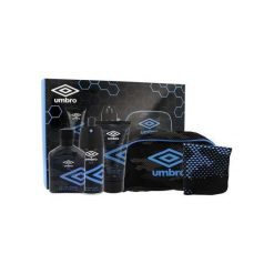 Kosmetyczki męskie: Umbro Ice Zestaw dla mężczyzn EDT 75 ml + Żel pod prysznic 150 ml + Deodorant 150 ml + Gąbka do twarzy + Kosmetyczka
