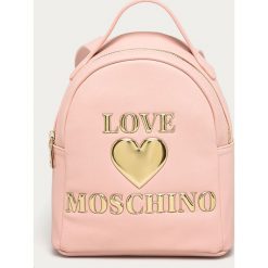 Love Moschino - Plecak. Różowe plecaki damskie Love Moschino, z aplikacjami, ze skóry ekologicznej. Za 779,90 zł.