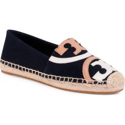 Espadryle TORY BURCH - Poppy Espadrille 57291 Perfect Navy/Multi 441. Niebieskie espadryle damskie Tory Burch, bez wzorów, ze skóry, bez obcasa, na płaskiej podeszwie. W wyprzedaży za 549,00 zł.