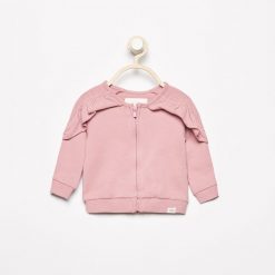 Bluza z falbaną - Różowy. Czerwone bluzy niemowlęce marki Reserved. W wyprzedaży za 29,99 zł.