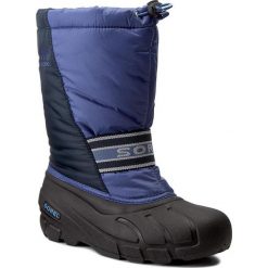 Śniegowce SOREL - Youth Cub NY1881 Blues 498. Niebieskie buty chłopięce zimowe marki Sorel, bez zapięcia. W wyprzedaży za 189,00 zł.
