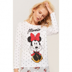 Koszulka piżamowa Minnie Mouse - Biały. Białe koszule nocne damskie marki House, l, z motywem z bajki. Za 39,99 zł.