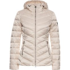 Kurtka puchowa EA7 Emporio Armani 6GTB18 TN05Z 1430. Brązowe kurtki damskie EA7 Emporio Armani, xs, bez wzorów, z puchu, bez kaptura. W wyprzedaży za 589,00 zł.