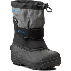Śniegowce COLUMBIA - Childrens Powderbug Plus II BC1326 Black/Hyper Blue 010. Czarne śniegowce chłopięce Columbia, bez zapięcia. W wyprzedaży za 169,00 zł.