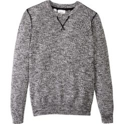 Sweter melanżowy bonprix czarno-biel wełny melanż. Czarne swetry chłopięce marki bonprix, m, melanż, z wełny, z kontrastowym kołnierzykiem. Za 59,99 zł.