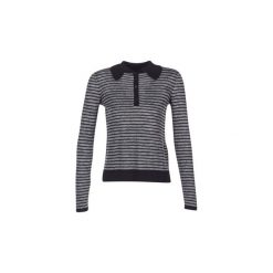Swetry Armani jeans LAMAC. Szare swetry klasyczne damskie marki Armani Jeans, z jeansu, z łamanym kołnierzem. Za 650,30 zł.