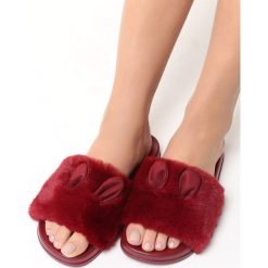 Klapki damskie: Bordowe Klapki Crazy Bunny