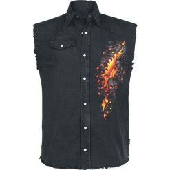Koszule męskie: Spiral Skull Lava Koszula bez rękawów – Workershirt czarny