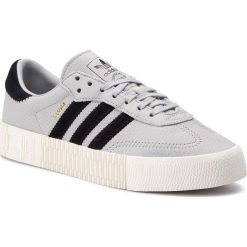 Buty adidas - Sambarose W CG6106 Gretwo/Cblack/Owhite. Szare półbuty damskie Adidas, bez wzorów, ze skóry, bez obcasa, na płaskiej podeszwie, bez zapięcia. Za 399,00 zł.