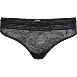 Stringi w kolorze czarnym. Czarne stringi damskie Sapph, xl, w koronkowe wzory, z koronki. W wyprzedaży za 39,95 zł.