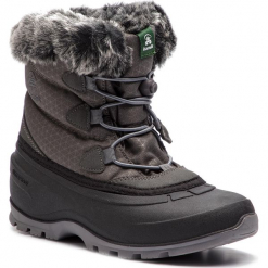 Śniegowce KAMIK - Momentumlo NK2179 Charcoal. Szare kozaki damskie Kamik, ze skóry ekologicznej, bez obcasa, bez zapięcia. Za 379,00 zł.