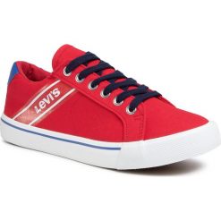 Tenisówki LEVI'S - VKIN0002T Red 0047. Czerwone trampki dziewczęce bez wzorów, z gumy, na sznurówki. W wyprzedaży za 149,00 zł.