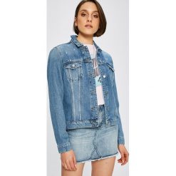 Tommy Hilfiger - Kurtka Verona. Niebieskie kurtki damskie marki TOMMY HILFIGER, s, z haftami, z bawełny. W wyprzedaży za 399,90 zł.