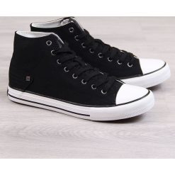 Trampki męskie wysokie czarne Big Star DD174249 - czarny. Czarne trampki męskie BIG STAR, bez wzorów, retro, bez zapięcia. Za 89,99 zł.