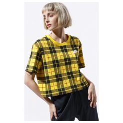Nike Koszulka Ss W Nsw Tee Futura Plaid Crop , żółty, rozmiar M. Żółte koszulki damskie Nike, s, bez wzorów, z bawełny, bez kołnierzyka. Za 119,99 zł.