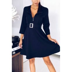 Sukienka SALEMA BLACK. Czarne sukienki damskie IVET, na co dzień, m, bez wzorów, eleganckie, bez kołnierzyka, z długim rękawem, długie, mini, rozkloszowane. W wyprzedaży za 99,00 zł.