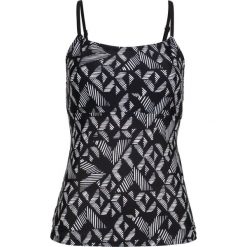 Top tankini bonprix czarno-biały wzorzysty. Czarne stroje kąpielowe damskie bonprix, bez wzorów, bez kołnierzyka. Za 69,99 zł.